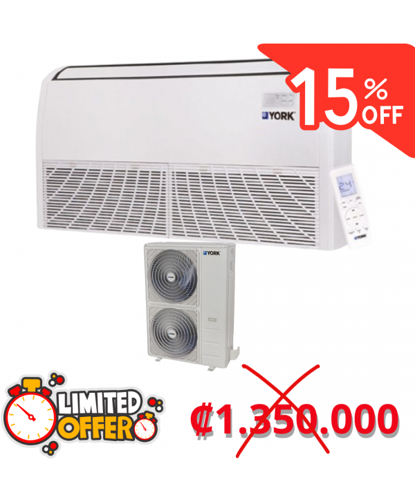 YORK PISO CIELO  (EVAPORADOR Y CONDENSADOR 55.000BTU TECNOLOGIA INVERTER SEER 14) 