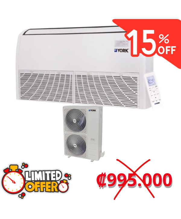 YORK PISO CIELO  (EVAPORADOR Y CONDENSADOR 36.000BTU TECNOLOGIA INVERTER SEER 14) 