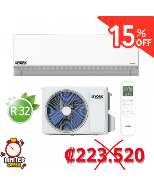  AIRE ACONDICIONADO DE 12.000BTU MARCA YORK SEER 17 INVERTER REFRIGERANTE R32